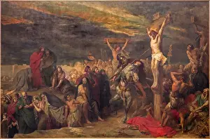 Faith Prints: Brussels - The Crucifixion paint by Jean Francois Portaels (1886) in St