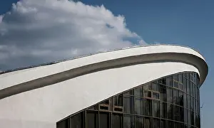 Brutalist Prints: Brutalist Architecture concrete building with windows. modernist