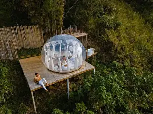 Chiang Mai Prints: Bubble dome tent glamping in the mountains of Chiang Mai Thailand