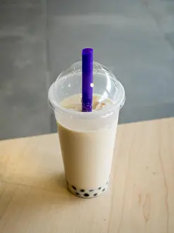 Milk Tea Prints: A bubble tea (pearl milk tea) with tapioca balls