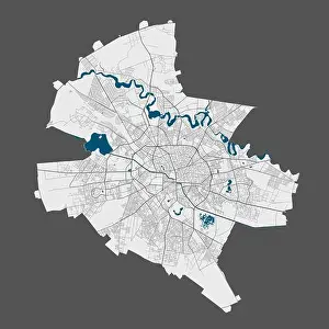 Bucharest map. Detailed vector map of Bucharest city administrative area