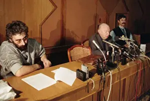 Communist Prints: Bucharest, Romania, 1990. Romanian politicians