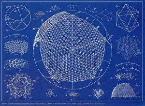 American United Prints: Buckminster Fuller. Building Construction/Geodesic Dome