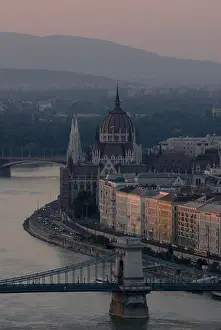 Budapest Prints: Budapest capital city of Hungary by the river danube