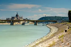 Pano Prints: Budapest, Hungary - August 09, 2024: Cityscape view from Slachta Margit street