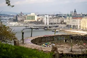 Buda Prints: Budapest, Hungary - March 9, 2024: Beautiful place in bad condition