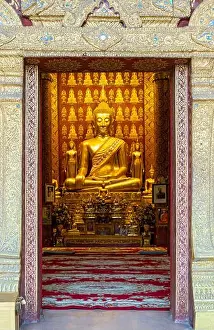 Gilded Prints: Buddha image at Wat Sensoukaram, Luang Prabang, Laos