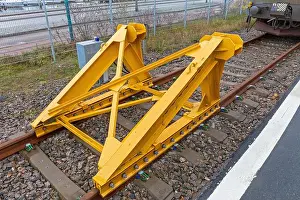 Rails Prints: Buffer Stop Train Safety Bumper at Tracks
