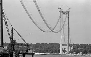 Motorway Prints: Building the Humber Bridge in about 1979