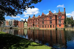 English River Prints: Buildings along the river Great Ouse embankment