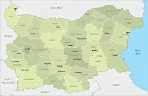 Bulgarian Prints: Bulgaria regions map