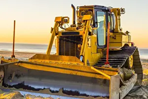 Scoop Prints: bulldozer with a scoop, ground mover machine, groundwork industry equipment