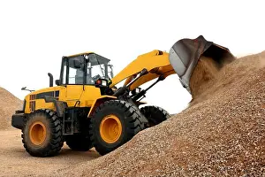 Shovel Prints: Bulldozer Working with Stone
