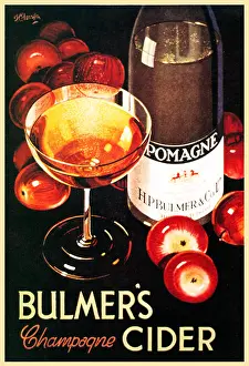 1939 Prints: Bulmers Champagne Cider 1934 poster for the English up market cider sold as Pomagne