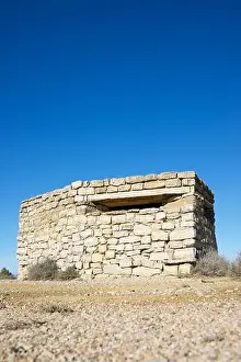 Bunker Prints: Bunker used during the Spanish civil war in Tardienta, Huesca province, Aragon in Spain