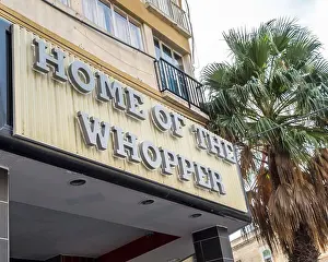 Outlet Prints: Burger King, Home of the Whopper sign logo shop front