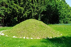 Europaeisch Prints: Burial mound near Ischl, Archaeologischer Rundweg archeologic trail