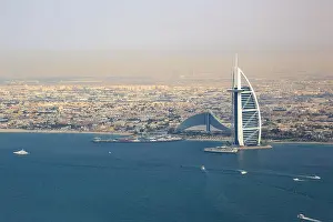 The World Prints: Burj Al Arab Hotel Dubai beach sea aerial view photography UAE