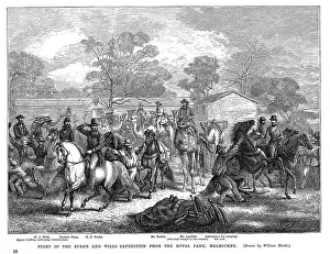 Camel Prints: Burke and Wills expedition setting out from Royal Park