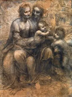 Leonardo Da Vinci Prints: The Burlington House Cartoon by Leonardo da Vinci (1452–1519)