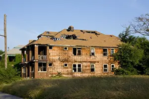 Despair Prints: Burned out Two Flat apartment building West side Detroit Michigan