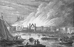 Palace Of Westminster Prints: The burning of the Houses of Parliament