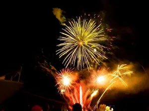 Brightly Prints: Burning sparklers on black background