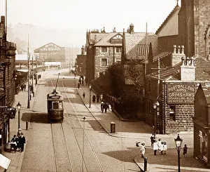 Trams Prints: Burnley Yorkshire Street early 1900s