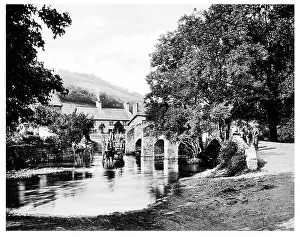 Ford Prints: Bury village, and Dulverton Bridge the River Barle