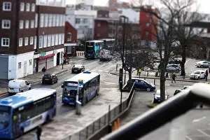 Car Park Prints: Buses on a busy street