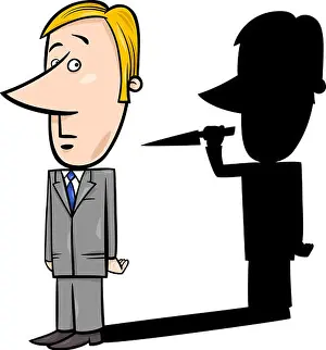 Betrayal Prints: businessman and evil shadow