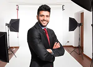 Businessman portrait in a photographic studio