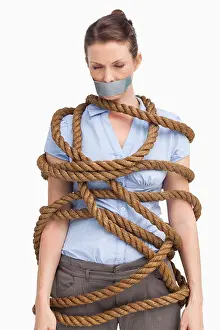 Hopeless Prints: Businesswoman tied up