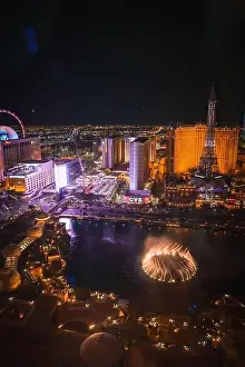 Mirage Prints: Bustling Las Vegas Strip at Night Iconic Buildings and Lights