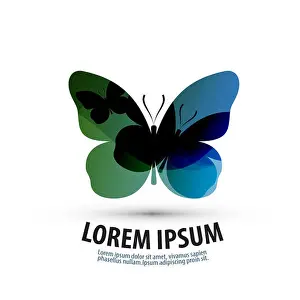 Graphic Element Prints: butterfly. logo, icon, sign, emblem, template
