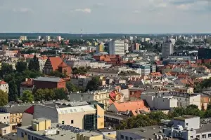Pomerania Prints: Bydgoszcz. Aerial View of City Center of Bydgoszcz near Brda River