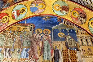 Cypriot Prints: Byzantine fresco (12th century) in Panagia tou Arakou church