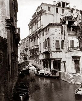 Wish You Were Here Collection: c.1880s canal in Venice Italy