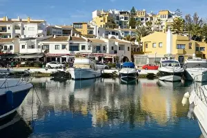 Malaga Prints: Cabopino, Spain - 9January 2021: port of Cabopino on Andalusia in Spain