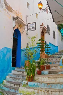 Medina Prints: Cafe Baba, near Kasbah, Medina, Tangier, Morocco, Africa
