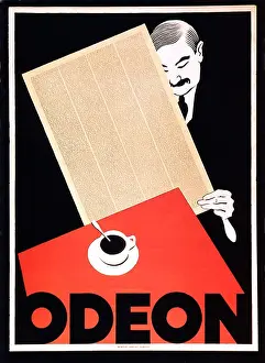 Odeon Prints: Cafe Odeon, Zurich, 1920, Art Deco Poster for the Swiss cafe