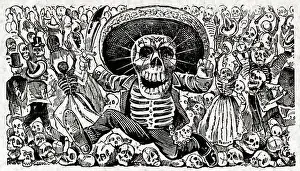Muertos Prints: Calaveras Oaxaquena by Mexican political printmaker and engraver