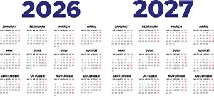 Calender Prints: calendar 2026 and 2027