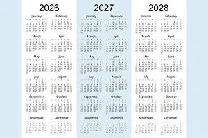 Twelve Prints: Calendar planner 2026, 2027, 2028