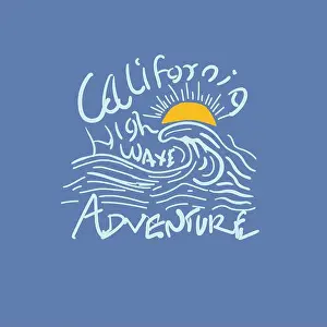 Miami Prints: California high wave adventure ocean summer sun t shirt design