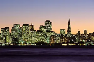 Bay Area Prints: California, San Francisco Bay, San Francisco skyline from Treasure Island