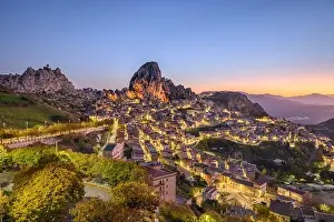 Caltabellota, Sicily, Italy historic town in Sicily at dusk