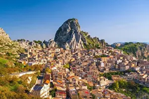 Caltabellota, Sicily, Italy historic town in Sicily at dusk