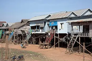 Incidental Prints: Cambodia, Tonle Sap, Kompong Phluk village, stilt houses