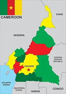 Cameroon Prints: cameroon, map, atlas, map of the world, political, flag, country, globe